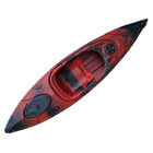 Recreational Black And Red Sit In Fishing Kayak One Person Plastic 331 Lbs