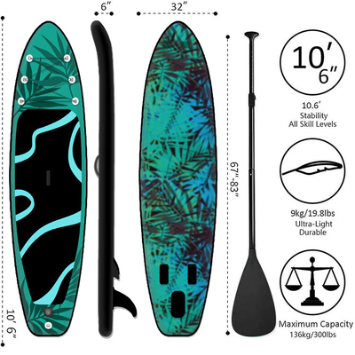 Inflatable Sup Touring Sup Board Floating Surfboard With Paddle 30lbs