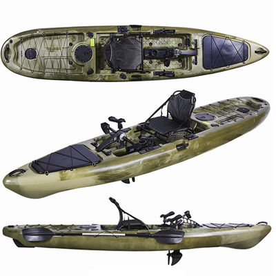 3 Years LLDPE Sit On Top Ocean Kayak 5mm With Pedal Single Person 3.96m*0.84m
