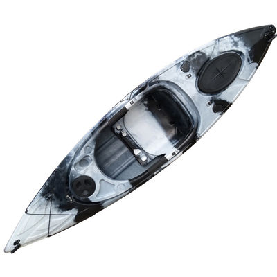 Recreational Black And Red Sit In Fishing Kayak One Person Plastic 331 Lbs