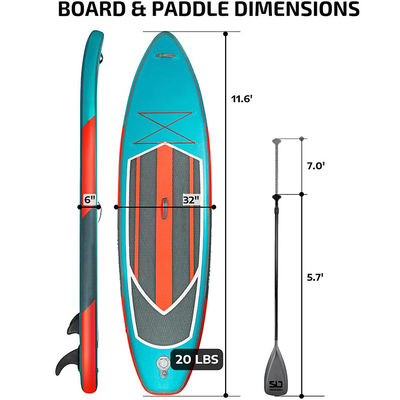 11.6 Foot Long Touring Sup Board Custom Logo Inflatable Stand Up Paddle Board