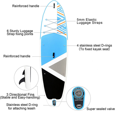 UV Resistant Soft Top Touring Sup Board 364LBS Capacity